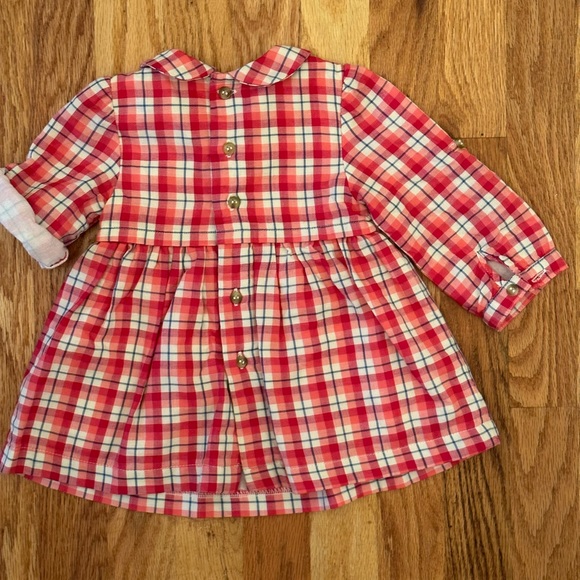 Mayoral Red White & Navy Blue Plaid Dress Tunic Size 6m Peter Pan Collar - Picture 4 of 7